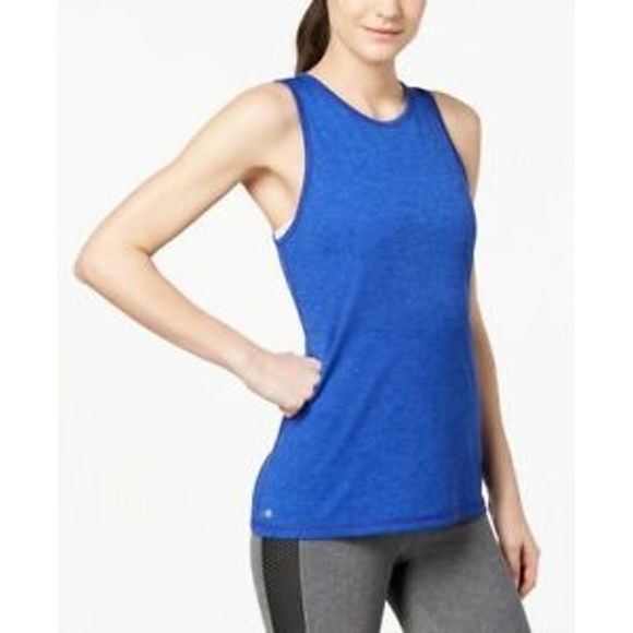 Ideology Women's Heathered Keyhole-Back Tank Top - Picture 1 of 7